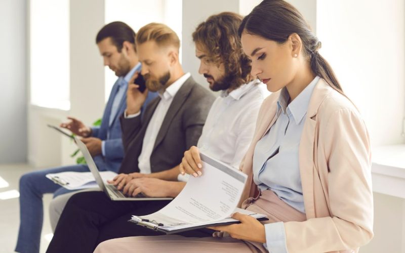 people applying for a job